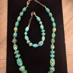 Stauer Turqoise Necklace and Bracelet Set